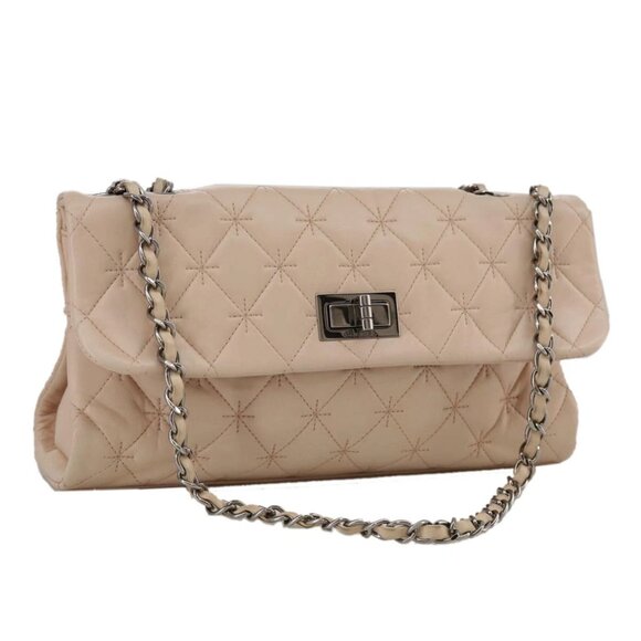 CHANEL Matelasse Chain Shoulder Bag Grained Calf Skin Pink CC Auth PP047 - Picture 1 of 16